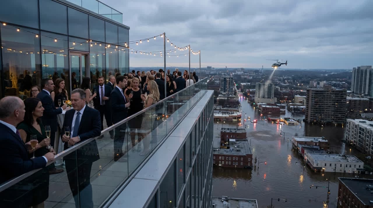 AI Image: “luxury rooftop party