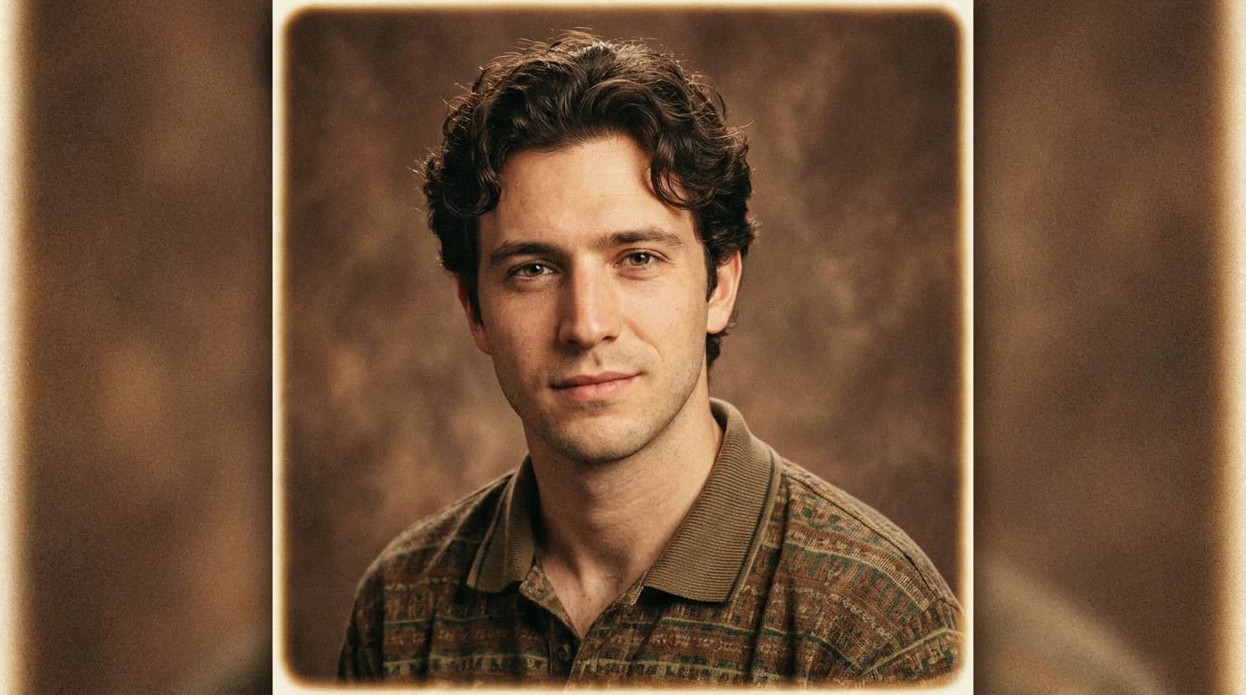 AI generated example: Estética de Viagem no Tempo (70s / 80s / 90s) - Crie retratos vintage autênticos inspirados nos anos 70, 80 ou 90, com grão de filme, paleta retrô e estilo fiel à época.