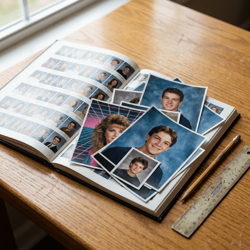 20 AI 90s Yearbook Photo Prompts (Copy & Paste) for the Retro Film-Grain Portrait Trend