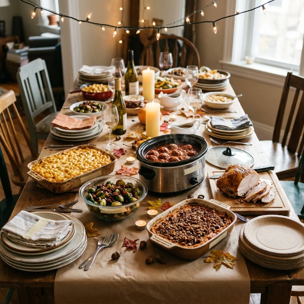 ai-thanksgiving-prompts-photos-cards-friendsgiving-2026-friendsgiving-potluck-table.jpg