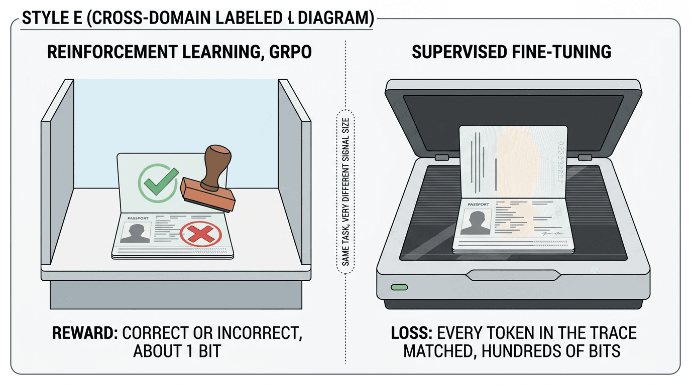 tinylora-13-parameters-rl-reasoning-explained-2026-rl-vs-sft.png