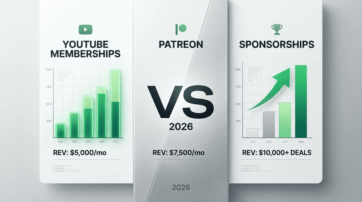 YouTube Memberships vs. Patreon vs. Sponsorships: Which Pays More in 2026?