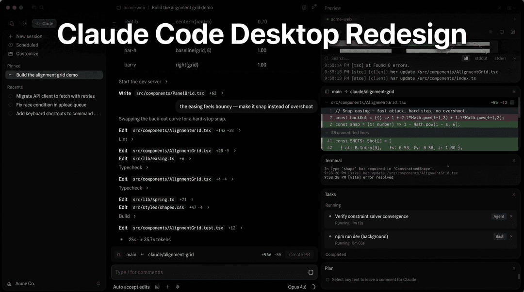 Claude Code Interface Image Claude Code Desktop Redesign: Complete Guide to Parallel Sessions ...